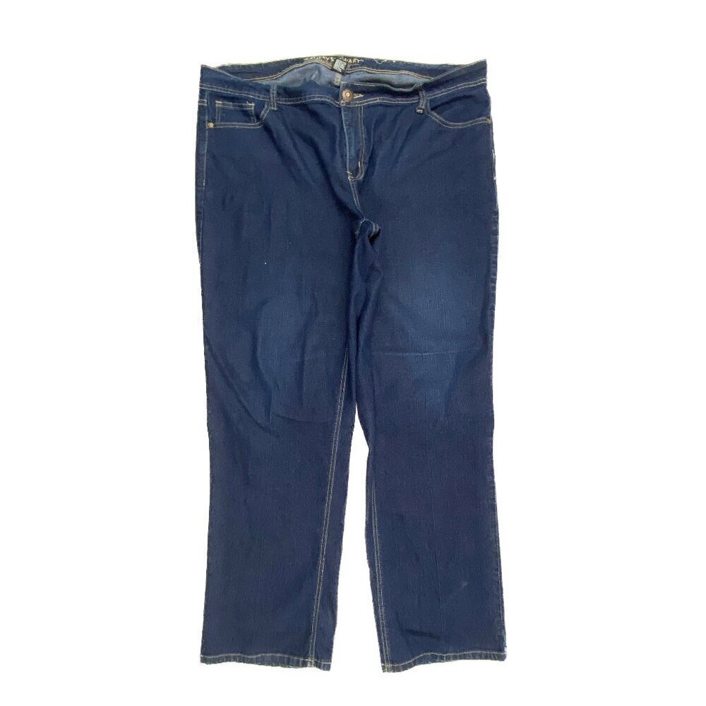 Ashley Stewart Straight Leg Women's size 22 Dark Wash Blue Denim Jeans